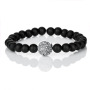 BRH1248 Black Matte Onyx Beaded Round Druzy Drusy Bracelet