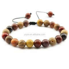 BRS1624 handmade 8mm sandal wood bracelet knotted wooden bead macrame wave women wrist bracelet BRS1624 handmade 8mm sandal wood bracelet knotted wooden bead macrame wave women wrist bracelet