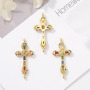 CZ8146  CZ Zircon Micro Pave Cross Charm Pendant  Diamond Necklace For Jewelry