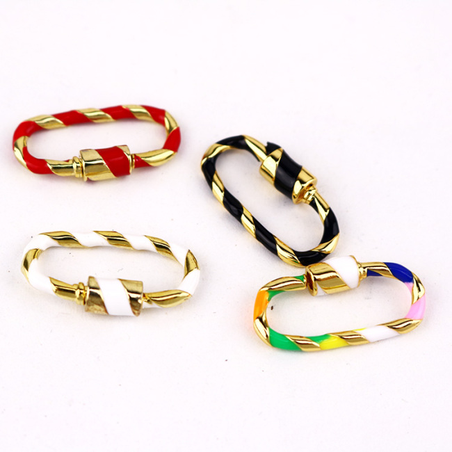 CZ7851 Popular Chic Enameled Jewelry Charm Pendant New Enamel U shape Screw Clasps Locks Carabiners