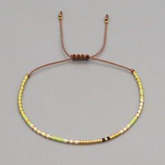 BRH1011 dainty Petite mini tiny seed beaded string Layering bracelet