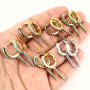 EC1676 Wholesale CZ Micro Pave rainbow Hoop Scissor Earrings,Huggie Hoop Hairdresser Earrings For Girls