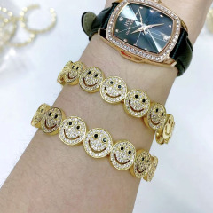 BC2038 Fashion 18K Gold Plated Brass Bracelet Zircon CZ Micro Pave Smiley Happy Face Link Chain Hand Cuff Chain Bangle Bracelets BC2038 Fashion 18K Gold Plated Brass Bracelet Zircon CZ Micro Pave Smiley Happy Face Link Chain Hand Cuff Chain Bangle Bracelets