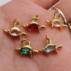 CZ8501 tiny 18k gold cz micro pave Dinosaur Pterosaur Pterodactyl charms ,Fashion jewelry brass small cz Dinosaur Dino charms