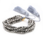 BG1017 Bohemia Boho Crystal Glass Beaded Multi Layer Bracelet with Tassels