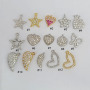CZ8440 Dainty mini 18k gold silver plated CZ micro pave diamond Star Heart Angel Wing Butterfly Disc Round Charm Pendants