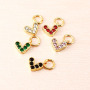 CZ8223 Dainty Love HeartJewelry supplies minimal Mini CZ Micro Pave Heart Charm,Small Diamond Cubic Zirconia Love Heart Charms