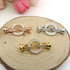 CZ6527 Wholesale cz micro pave circle charm clasps for necklace jewelry making