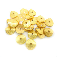 JF8364 Gold plated Matte Metal Wavy Disc Spacers Beads,Jewelry Spacers,Curved Gold Disc Beads