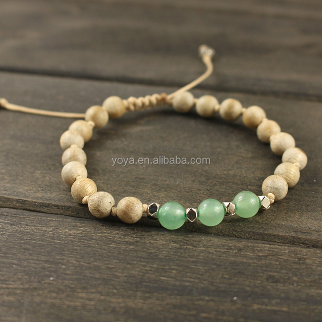 BRS1629 macrame knotted wooden bead bracelets,handmade knots women stack bracelets