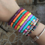 BP1005 Trial Jewelry Colorful Bohemian African Vinyl Discs Polymer Clay Disc Heishi Beads Elastic Bracelets