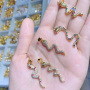 CZ8063 High Quality Necklace Pendants New Chic 18K Gold Plated Diamond CZ Micro pave Reptile Snake Charm Pendants