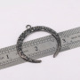 JF7215 Bling Jewelry Supplies Gunmetal Hematite Crystal Pave Crescent Moon Pendants for Jewelry making