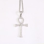 NZ1093 CZ micro pave Elegant Ankh Cross Chain necklace, Gold Ankh Cross Pendant Necklace