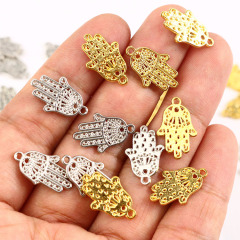 JS1179 Fashion Jewelry DIY charms gold plated hamsa hand pendant charms
