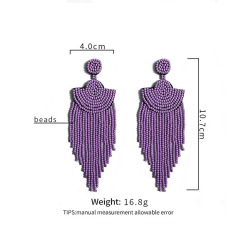 ET1069 New arrival multilayer handmade cotton thread ladies earring bohemian glass bead women tassel earring