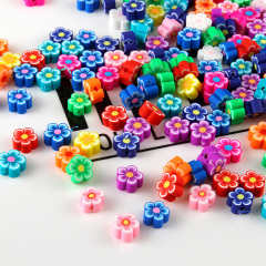 CC1883 100pcs/bag Clay Jewelry Supplies Rainbow Polymer Clay Star Smiley Heart Fruit Initial Spacer Beads for DIY jewelry making