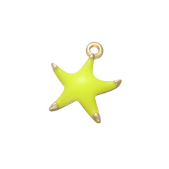 JS1571 fashion copper 18k Gold Plated enamel rainbow star charms Pendant