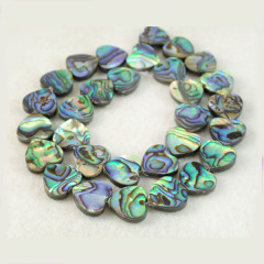 SP4067 Abalone paua shell flat heart beads, heart shaped paua shell beads