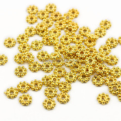 JS1373  100pcs/bag Gold Daisy Spacer Beads ,Gold Snowflake Spacer Beads,Metal Spacer Jewelry Findings Supplies