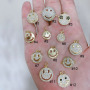 JS1533 18k Gold Plated Smiley Smile Face Charm Pendants for Bracelet Necklace Earring Making Supplies