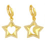 EC1742 New Style 18k gold plated brass CZ Diamond Micro Pave Moon Star Heart Studs hoop Earring