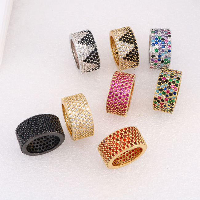 CZ7990 Hot Sale Large Hole Diamond CZ Micro Pave Tube Spacer Pendants Beads for Necklace Jewelry Mking