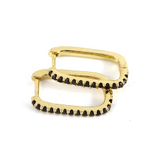EC1652 New Unique Diamond Crystal CZ micro pave rectangle hoops huggie earrings jewelry for women