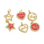 CZ8396 Gold Plated CZ diamond pave enamel heart mom charms Pendant