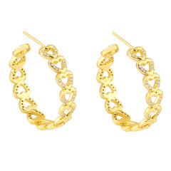 EC1799 2021 Chic 18k Gold Plated CZ Micro Pave Cross Virgin Mary Curb Link Chain Smiley Star Hoops Earring for Women