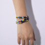 BG1052 Delicate Rainbow Tiny Seed Beaded Words Love Elastic Girls Bracelet Set