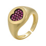 RM1236 Brass Metal Rainbow CZ diamond micro pave heart adjustable cuff Rings