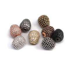 CZ7459 CZ Micro Pave Gourd beads,Cubic Zirconia Diamond Jewelry Spacer Beads