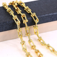 BCL1219 Popular Jewelry Supplies Chunky 18k Gold Plated Horseshoe U Shape  Link Chains for Jewelry Making