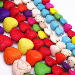 TB0189 beautiful mixed turquoise heart charm spacer beads, Multicolor Turquoise Heart Beads