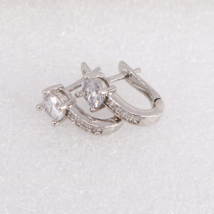 Chic cubic zirconia micro pave earrings CZ Micro Pave LatchBack Earring Wires Hooks, Leverback Huggie ear wire,