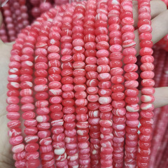 SB7173 Wholesale manmade Pink Rhodonite  Abacus Roundel Beads,Synthetic Rhodochrosite Stone Rondelle Beads