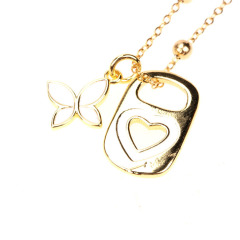 NZ1321 New Dainty Gold Can Caps Soda Tab Charm Necklace Jewelry for Women,Enamel Soda Pop Tab &Mini Butterfly Pendant Necklace