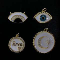 CZ7716 Newest CZ Enamel CZ Pave Moon & Star Evileye Eye Charms Pendants CZ7716 Newest CZ Enamel CZ Pave Moon & Star Evileye Eye Charms Pendants