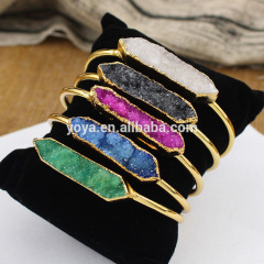 BRH1520 Fashion Gold Plated Natural Quartz Druzy Cuff Bangle,Bar Druzy Bangle BRH1520 Fashion Gold Plated Natural Quartz Druzy Cuff Bangle,Bar Druzy Bangle