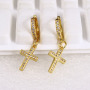 EC1613 Chic Dainty CZ pave infinity earring,mini Gold plated CZ Micro Pave zircon huggies earring for women