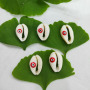 JF8714 Enameled Evil Evileye Eye Natural Cowry Shell Charms Beads, Sliced Shells,Natural Seashell Cowries with Eye