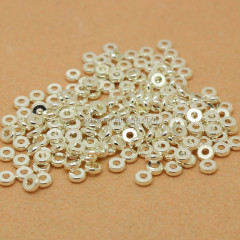 JF8259 Silver gold metal spacer beads,metal rondelle heishi spacer beads,metal flat spacer beads