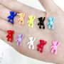 JS1573 Gold Plated brass 3D vision enamel neon rainbow bear charms Pendant
