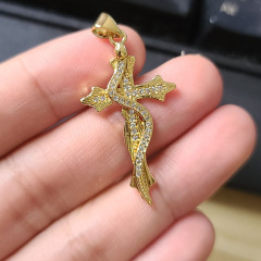 CZ8389 new model CZ diamond mirco pave cross charms Pendant Christian religion jewelry findings