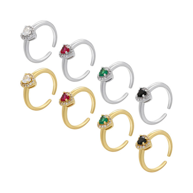 RM1203  Fashion  colourful CZ heart  women Ring, trendy  brass cubic zircon  ladies Ring