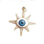 CZ8344 Good Luck & Protection Symbol 18K Gold Plated Cz Evil Eyes Charm, Micro Pave Greek Eye Charm Pendant