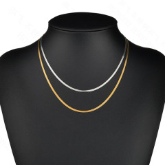 NS1121 High quality Unisex Mens Jewelry Wide Gold Plated Stainless Steel Flat Snake Belly Herringbone Necklace Chain For Women
