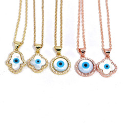NZ1351 18k Gold CZ Mother of Pearl Evil Eyes Mal De Ojo Turkish Evil Eyes Protection Talisman Nazar Amulet Necklace Jewelry NZ1351 18k Gold CZ Mother of Pearl Evil Eyes Mal De Ojo Turkish Evil Eyes Protection Talisman Nazar Amulet Necklace Jewelry