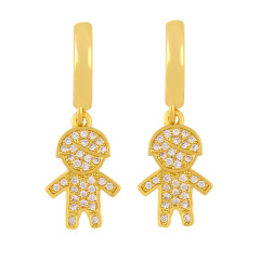EC1691 Hot Sale 18k gold plated CZ micro pave kids earrings,diamond children girl and boy huggie earrings jewelry for women